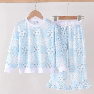 Blue Cottage Bows Mom & Me Pants Set