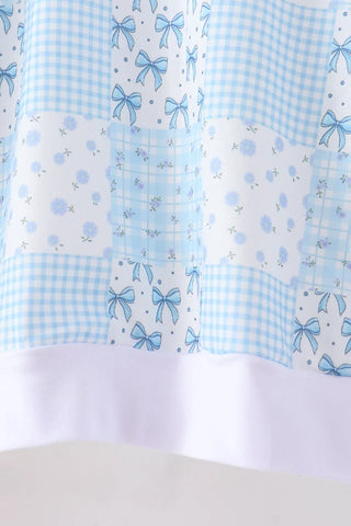 Blue Cottage Bows Mom & Me Pants Set