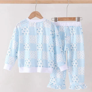 Blue Cottage Bows Mom & Me Pants Set