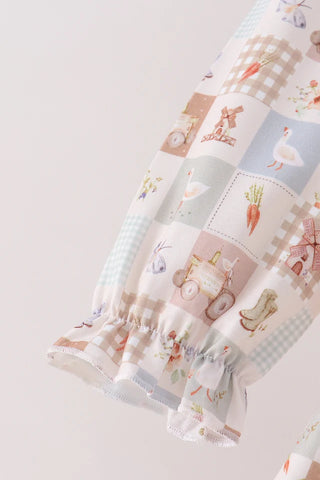 Little Farmstead Patchwork Ruffle Pants Set