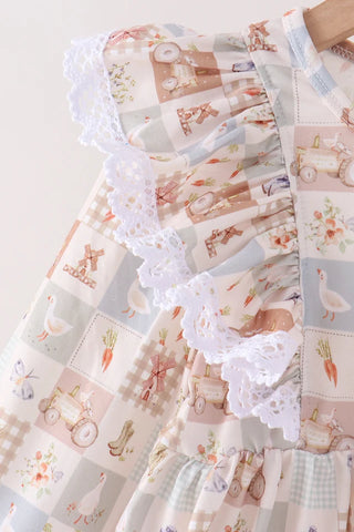 Little Farmstead Patchwork Ruffle Pants Set