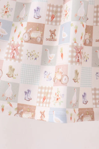 Little Farmstead Patchwork Ruffle Dress