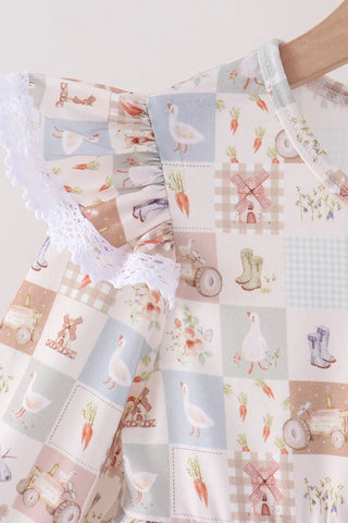 Little Farmstead Patchwork Ruffle Dress