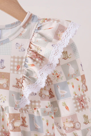 Little Farmstead Patchwork Ruffle Bubble