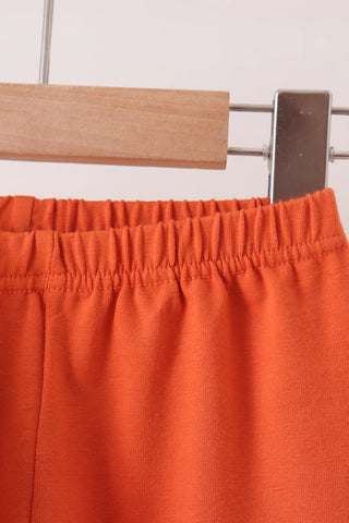 Vintage Pumpkin Smocked Ruffle Pants Set