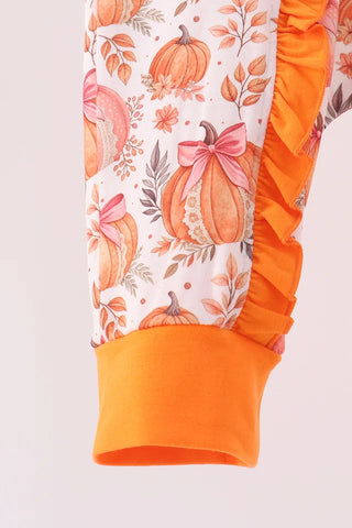 Darling Pumpkin Patch Ruffle Romper