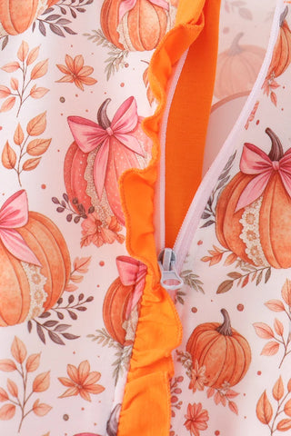 Darling Pumpkin Patch Ruffle Romper