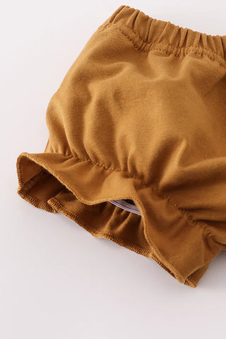 Camo Jack-O’-Lantern Applique Halloween Girl Bloomers Set