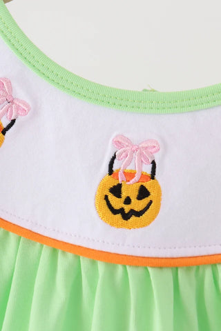 Jack-O-Lantern Lane Embroidered Dress