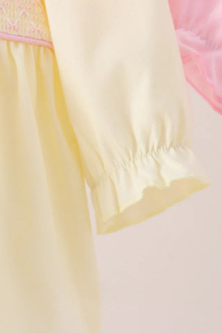 Jovie Cream Smocked Bow Bloomer Set