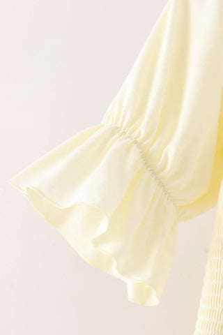 Jovie Cream Smocked Women’s Tiered Dress