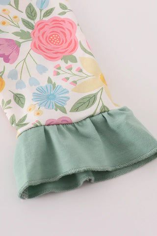 Ivy Bloom Floral Print Ruffle Dress