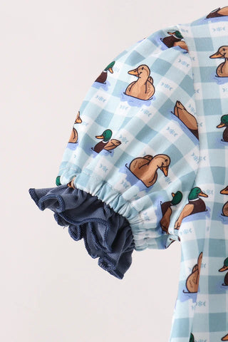 Mallard Morning Embroidered Ruffle Romper