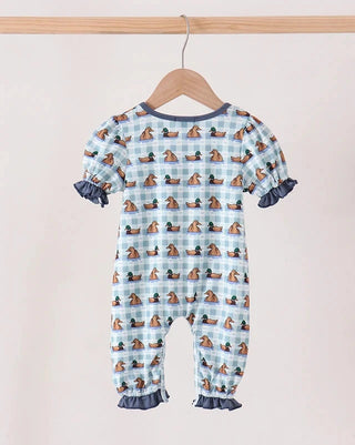 Mallard Morning Embroidered Ruffle Romper