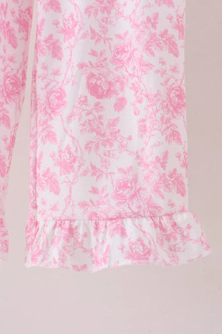 Porcelain Pink Petals Mom & Me Ruffle Pants Set
