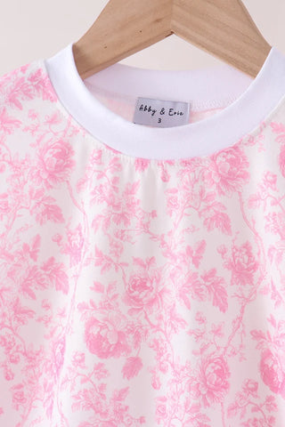 Porcelain Pink Petals Mom & Me Ruffle Pants Set