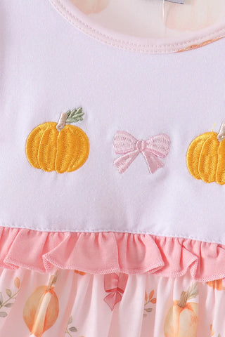 Pumpkin Bow Cottage Ruffle Dress