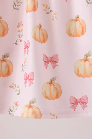 Pumpkin Bow Cottage Ruffle Dress