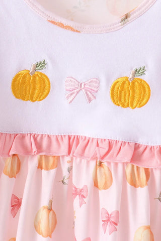Pumpkin Bow Cottage Ruffle Pants Set