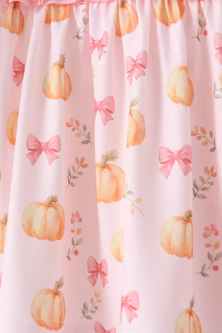 Pumpkin Bow Cottage Ruffle Pants Set