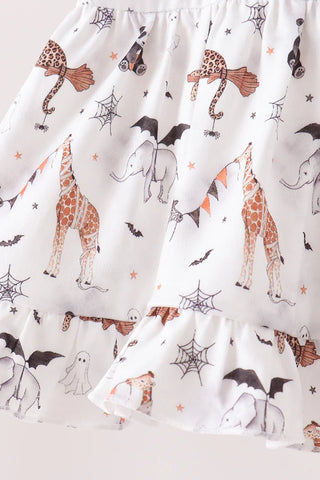 Boo At The Zoo Print Ruffle Bloomer Set