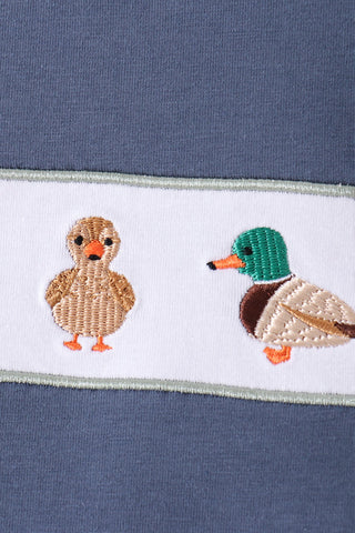 Mallard Morning Embroidered Boy Pants Set