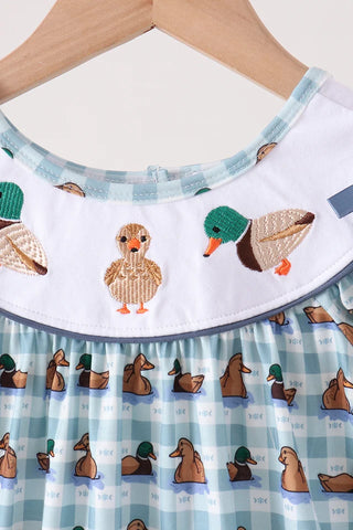 Mallard Morning Embroidered Ruffle Dress
