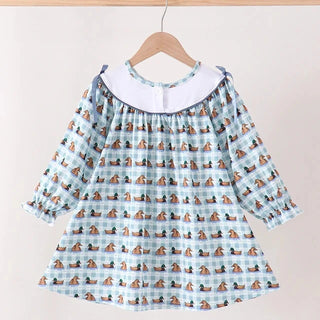 Mallard Morning Embroidered Ruffle Dress