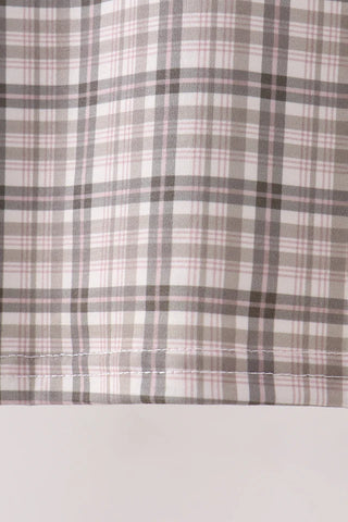 Oat Olive Plaid Boy Button Shirt