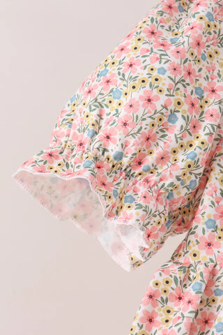 Morgan Floral Smocked Lace Ruffle Pants Set