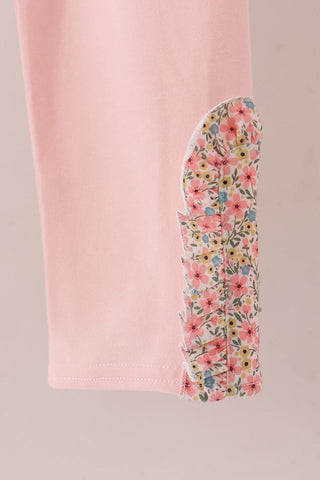 Morgan Floral Smocked Lace Ruffle Pants Set