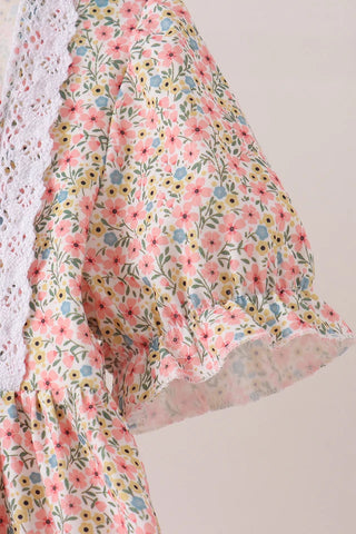 Morgan Floral Smocked Lace Ruffle Dress