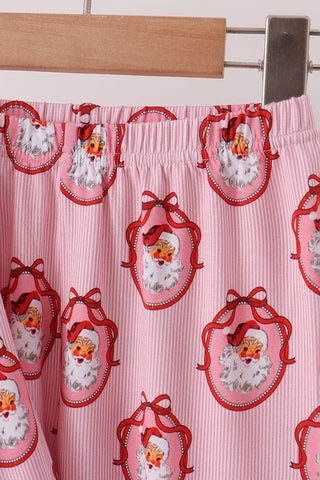 Santa’s Portrait Bamboo Ruffle Pajama Set