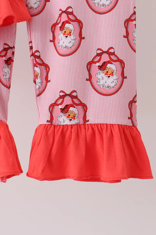 Santa’s Portrait Bamboo Ruffle Pajama Set