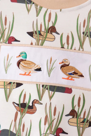 Mallard Landing Embroidered Boy Bubble