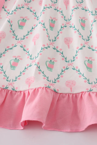 Birdies & Bows Pink Ruffle Dress