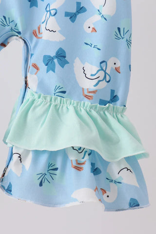 Sweet Little Waddle Embroidered Ruffle Romper