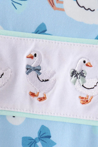 Sweet Little Waddle Embroidered Ruffle Romper