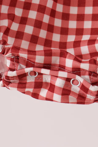 Thankful Season Embroidered Gingham Boy Bubble