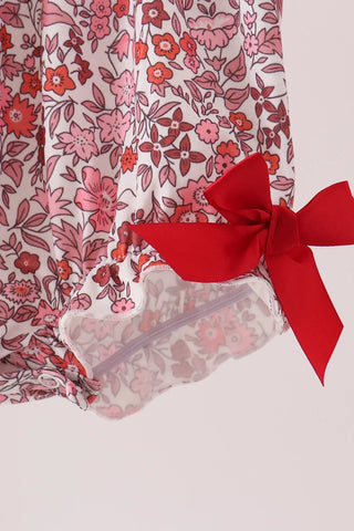 Thankful Season Embroidered Floral Girl Bubble