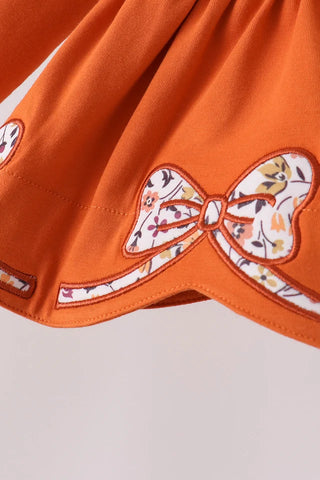 Bronwyn Orange Floral Ruffle Bloomer Set