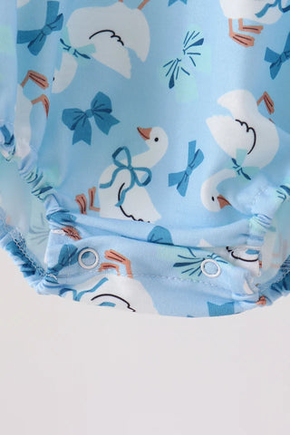 Sweet Little Waddle Embroidered Ruffle Bubble