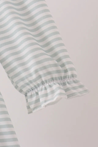 Ho Ho Ho Santa Applique Stripe Ruffle Dress
