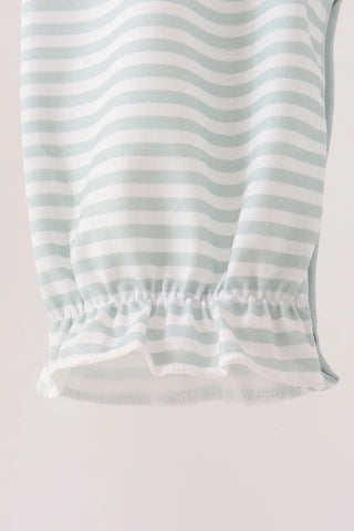 Ho Ho Ho Santa Applique Stripe Ruffle Romper