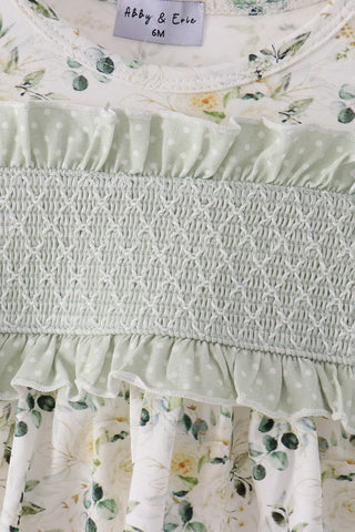 Sunday Sage Floral Smocked Ruffle Bloomer Set