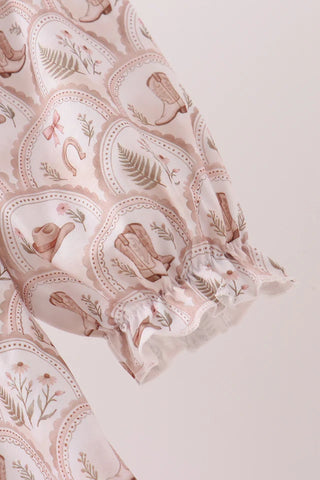 Howdy Y'all Embroidered Ruffle Dress