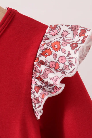 Thankful Season Embroidered Floral Ruffle Dress
