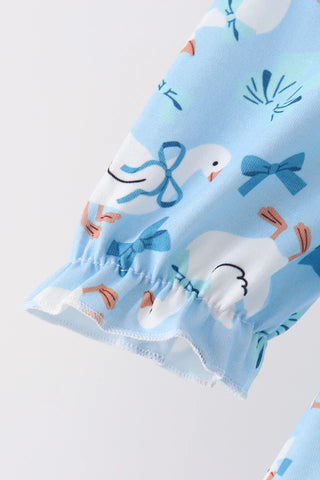 Sweet Little Waddle Embroidered Ruffle Pants Set