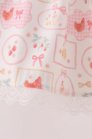 Hen House Social Embroidered Girl Dress