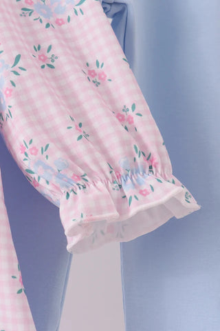Pippy Pink Floral Bow Girl Pants Set